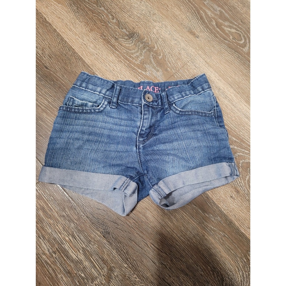 The Children's Place Girls Denim Jean Shorts Rolled Cuffs Size 6 #8